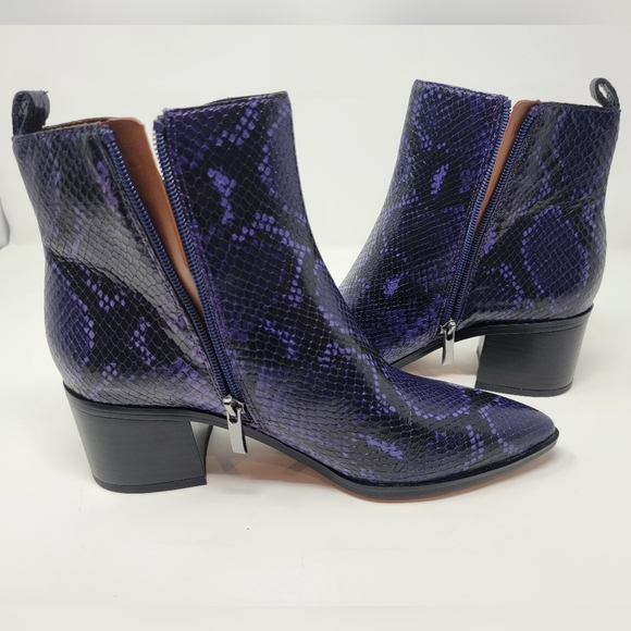 FRANCO SARTO Darona western boot purple snakeskin violet women's size 7.5 - Picture 3 of 14